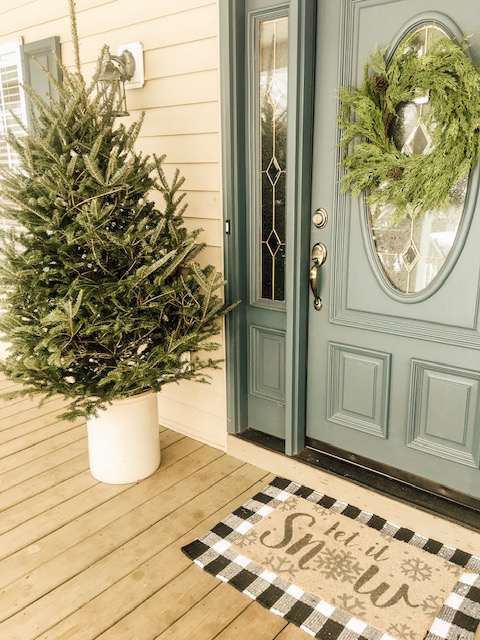 Front porch Christmas tree