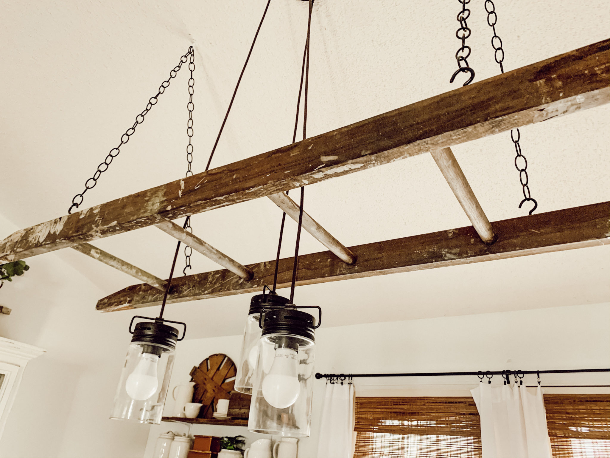 DIY Ladder Chandelier Itty Bitty Farmhouse