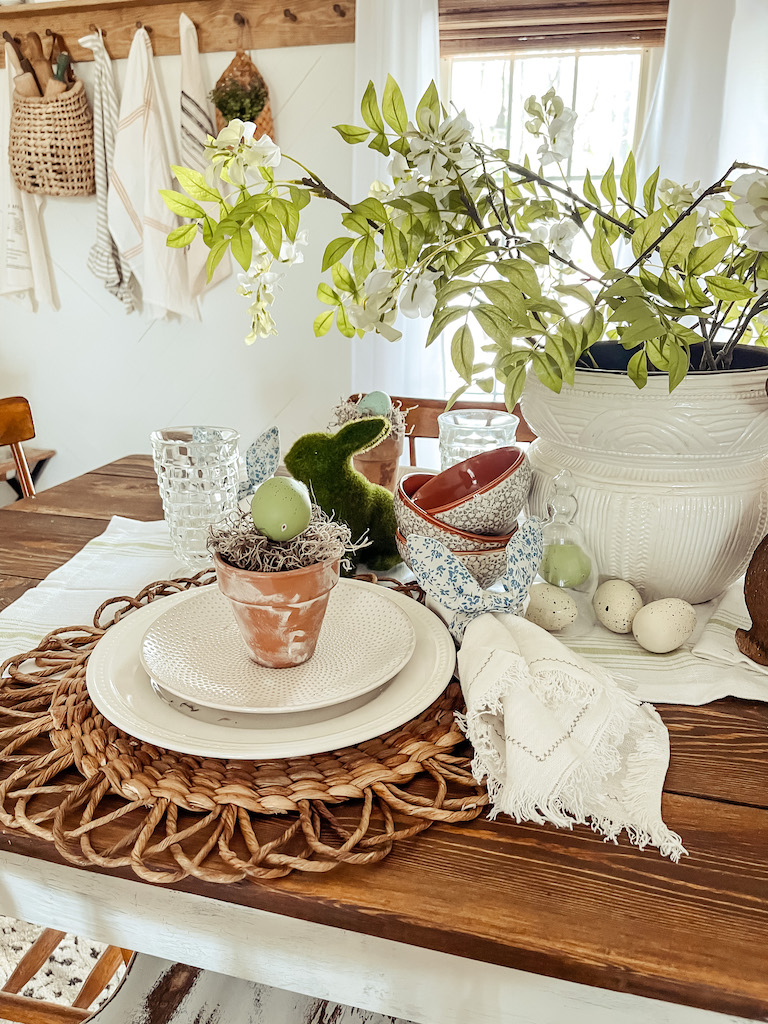 Easter Table Setting Farmhouse Cottage Style