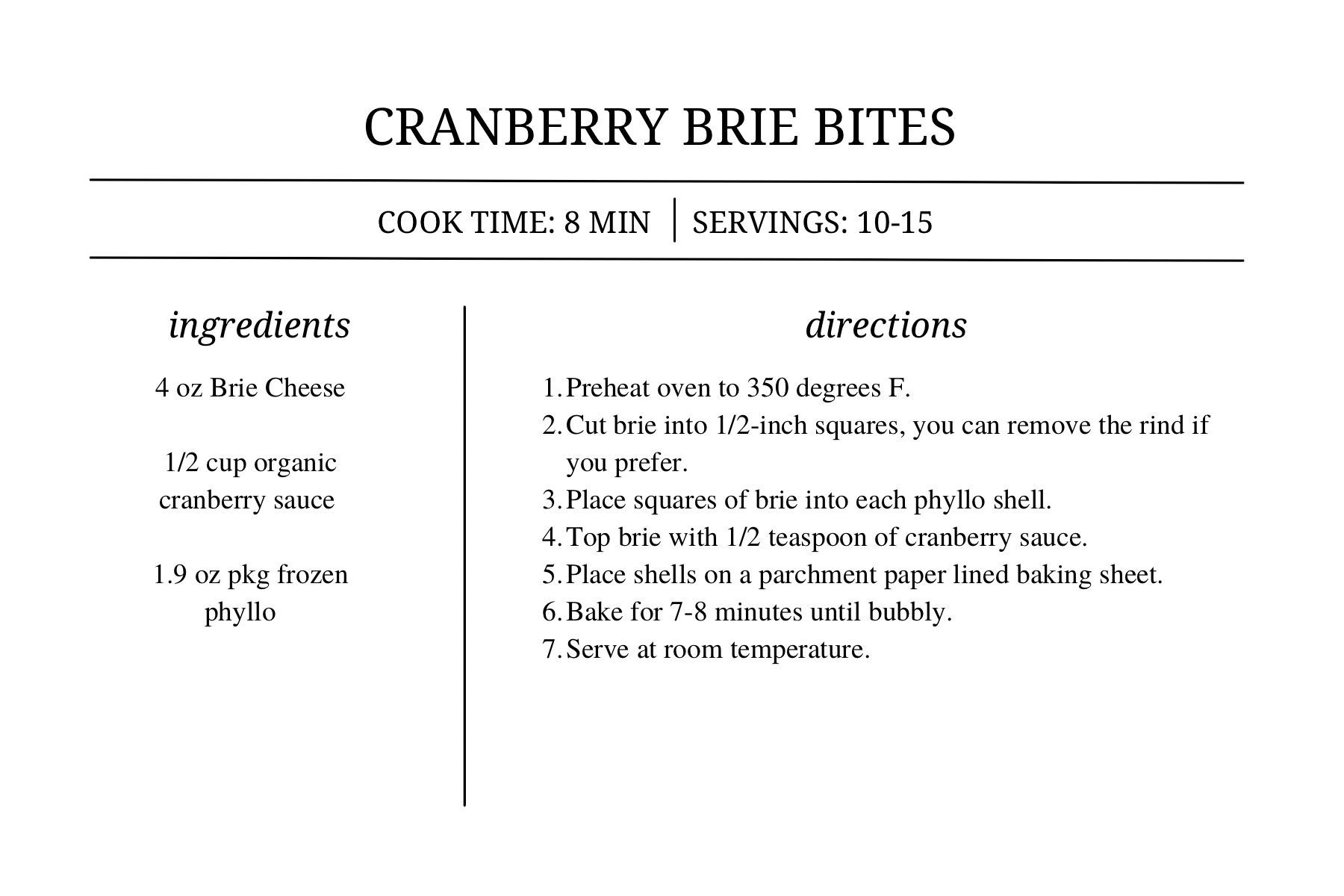 Thanksgiving Treat Cranberry Brie Bites