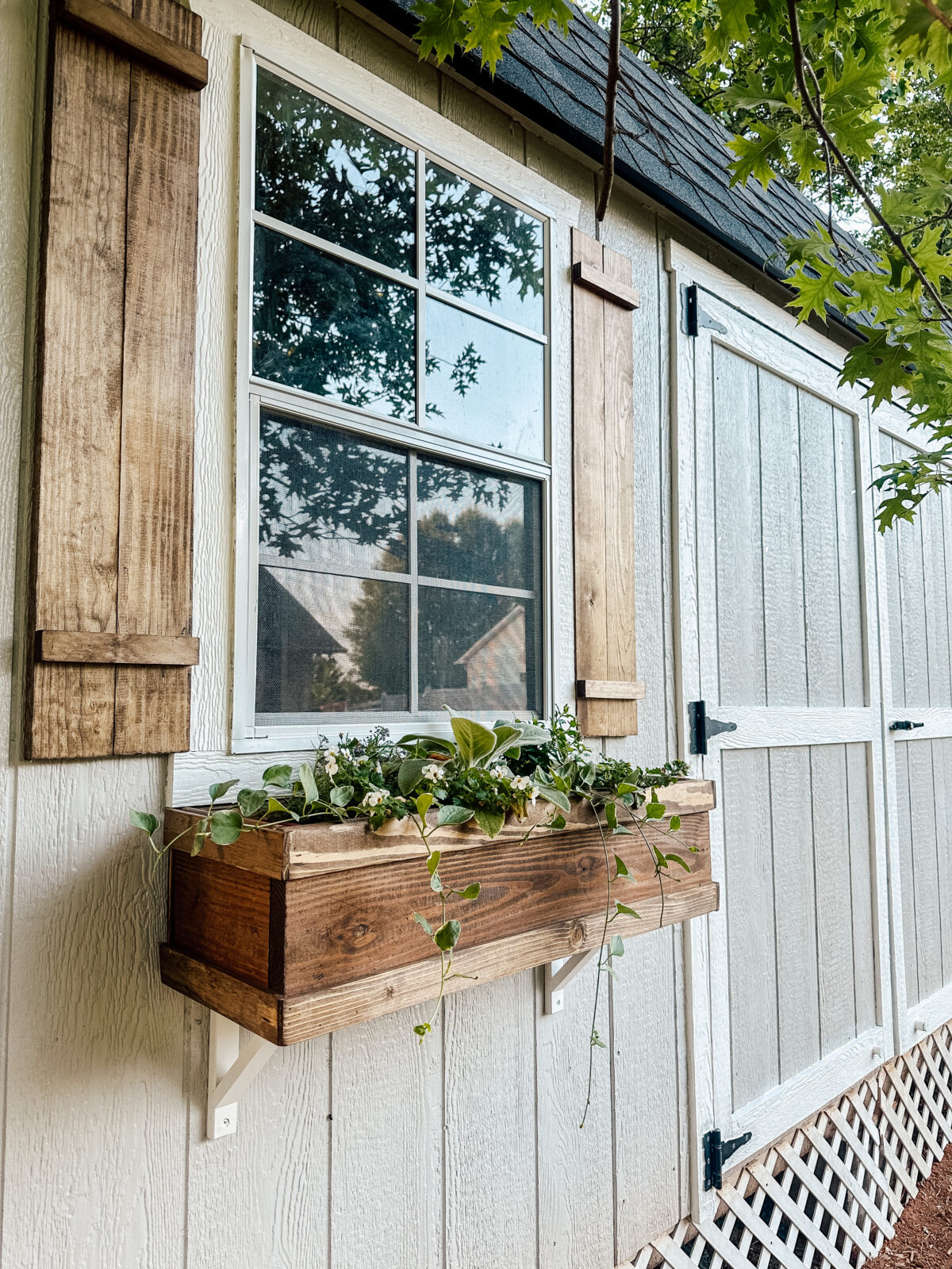 She Shed DIY Flower Boxes - Itty Bitty Farmhouse