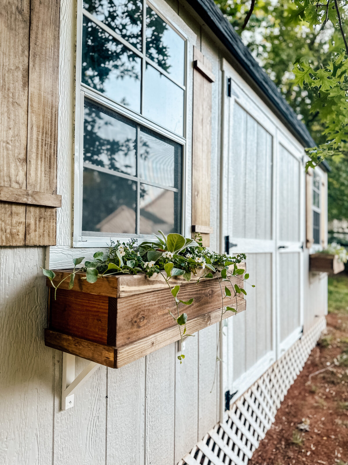 She Shed DIY Flower Boxes - Itty Bitty Farmhouse